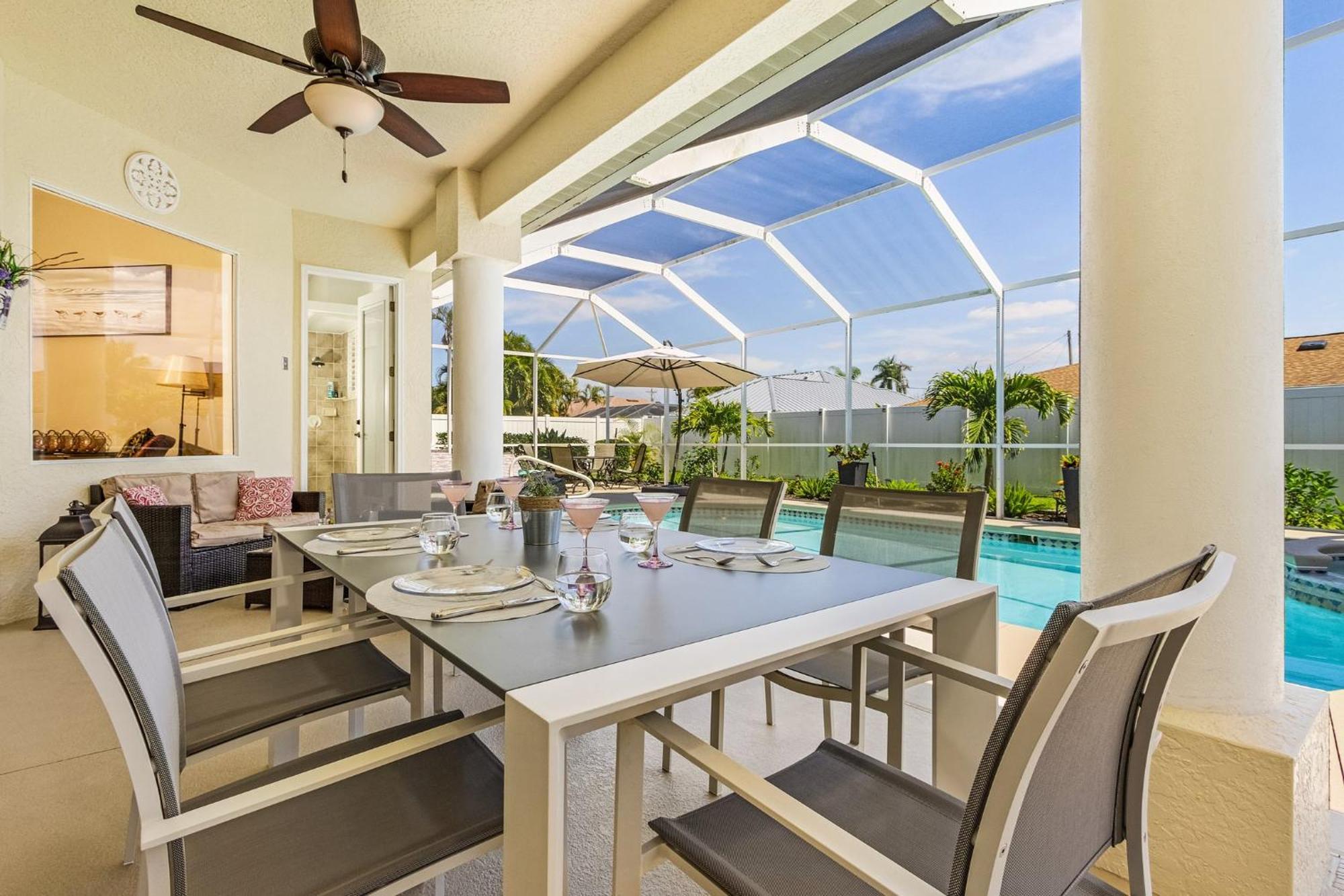 Villa-Haze, Lots Of Privacy, Solar & Electric Heated Pool And Spa Cape Coral Exterior photo